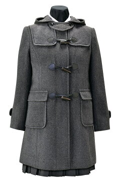 【取り寄せ商品】日本製 女児用 軽量 パネルラインダッフルコート スクールコート 紺・グレー