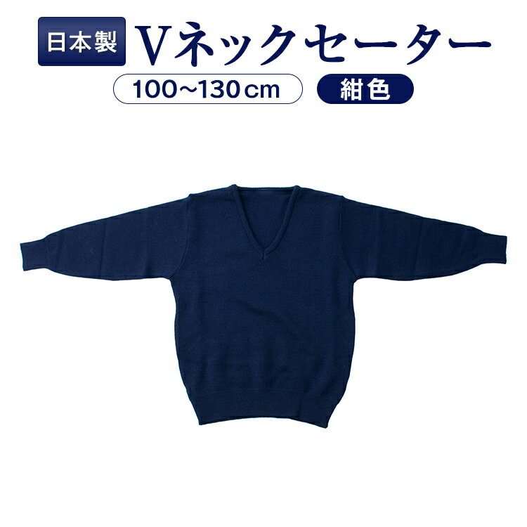 セーター スクール 子供服 制服 キッズ 綿100％ Vネック 通園 通学 チャコールグレー/紺 身長150/160/170cm 学生服 学校用 ニッセン nissen