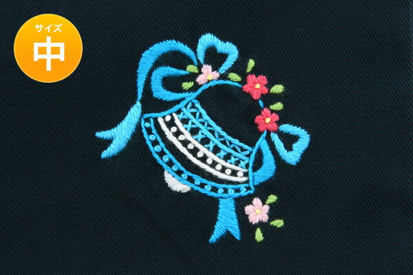 【期間中最大2000円OFFクーポン配布！ 4/4 20:00〜4/17 9:59】手刺繍【ベル】巾着バッグ(中)・お着替え入れ・入園入学お受験にキッズ 2