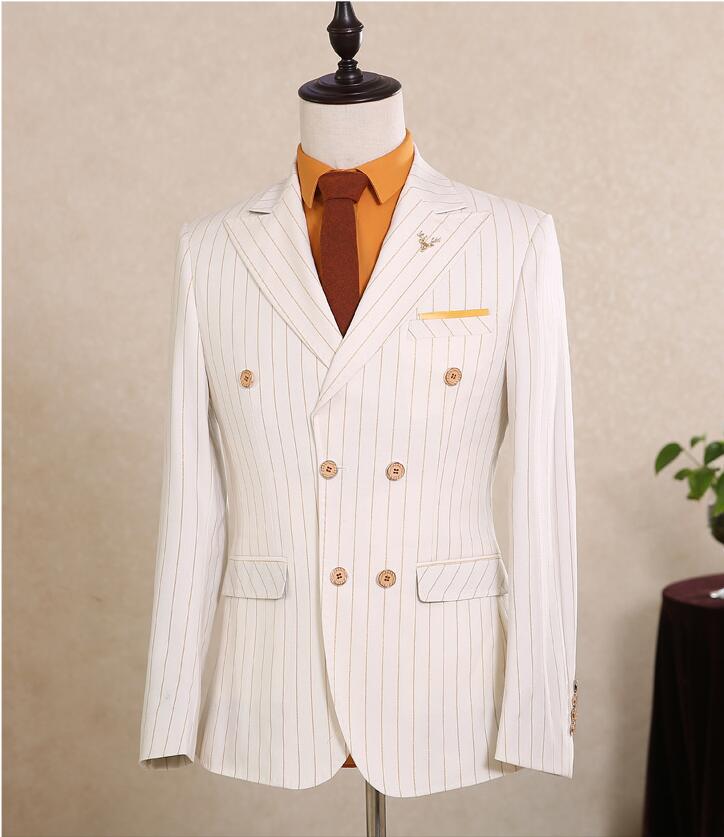 ストライプメンズスーツ 結婚式 スリーピース タキシード 細身 紳士服 入社 オフィス ビジネス セレモニー フォーマル カジュアル 通勤就活面接 お呼ばれ 二次会 パーティー おしゃれ サイズ有S〜5XL ジャケット＋ベスト＋パンツ 3点セット 長袖 格好いい！品質良い！