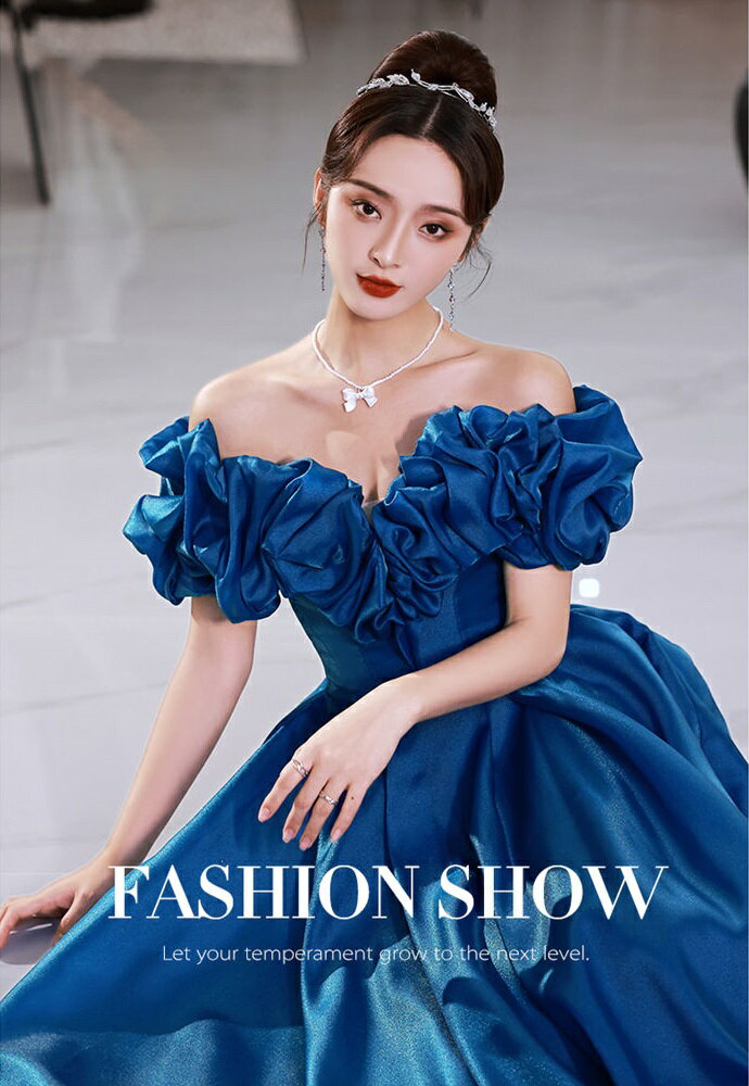 パーティードレス ロングドレス オフショルダー おしゃれ ウエディングドレス 二次会ドレス フォーマル コンサート 演奏会 発表会 イブイングドレス レディース 成人式ドレス 二次会 結婚式 高級感 マキシ 青 上品 お呼ばれ イベント 大きいサイズ 花嫁ドレス 前撮り 挙式