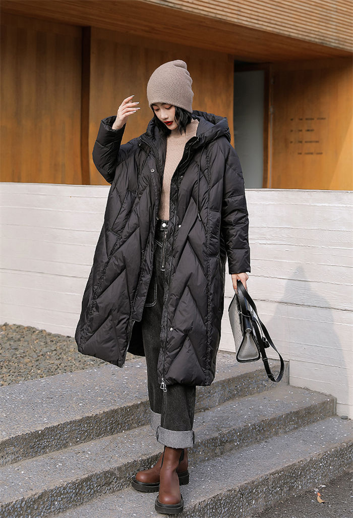 ダウンジャケット フード付き レディース 大きいサイズ ダウンコート コート アウター 防寒 秋冬 きれいめ おしゃれ 30代 40代 50代 上品 長袖 ゆったり 体型カバー 軽量 軽い ダウン 中綿コート ロングコート カジュアル 秋冬アウター 送料無料 無地 黒 赤 杏色 コーヒー色