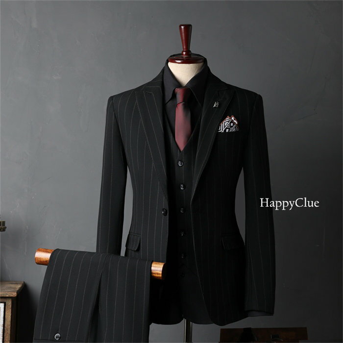 スーツ メンズ 3ピーススーツ タキシード 結婚式 メンズスーツ 男性 フォーマル 発表会 礼服 紳士服 おしゃれスーツ スリム ブラック 黒 ネイビー 紺色 パンツスーツ ストライプ 前撮り 通勤 ビジネス お呼ばれ 司会者 パーティー 忘年会 二次会 卒業式 入学式 大きいサイズ