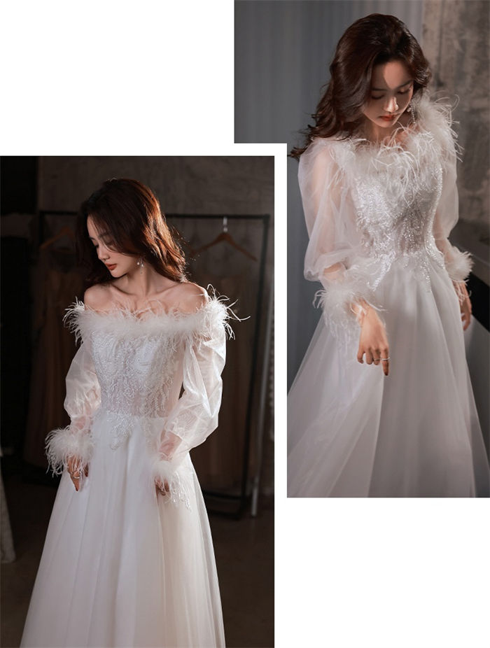 パーティードレス 白 可愛い オフショルダー お姫様 二次会ドレス ロングドレス 演奏会 発表会 レディース フォーマル ピアノ礼服 aライン 袖あり 成人式ドレス コンサート ブライダル ウェディングドレス 花嫁 結婚式 上品 お呼ばれ 謝恩会 大きいサイズ イベント 衣装 撮影