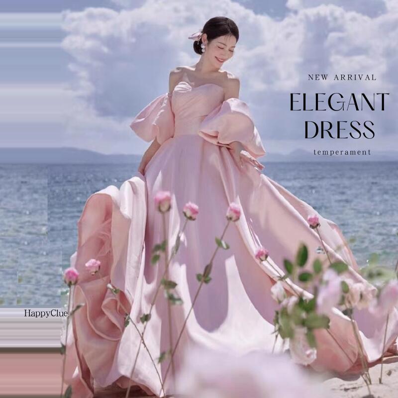 ウェディングドレス プリンセスライン 花嫁ドレス カラードレス ピンク 演奏会 ピアノ発表会ドレス フォーマル 結婚式 ドレス おしゃれ パーティードレス 二次...