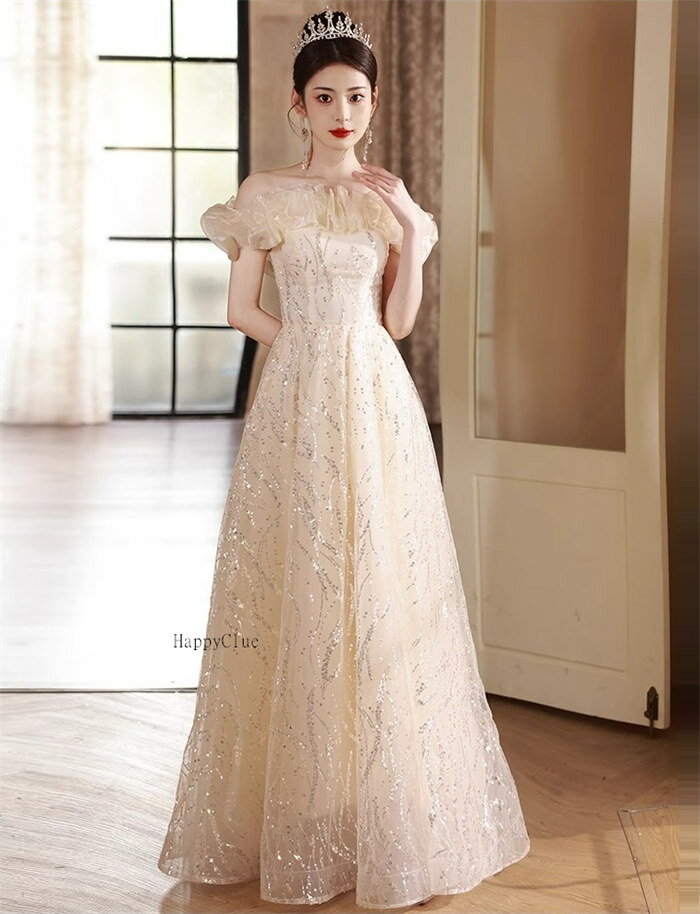 パーティードレス オフショルダー ロングドレス 成人式 レディース ドレス 発表会 コンサート ピアノ演奏会 ドレス 結婚式 花嫁 ウエディングドレス 二次会 フォーマル イブイングドレス おしゃれ スパンコール 前撮り フォトウェディング撮影 可愛い 大きいサイズ