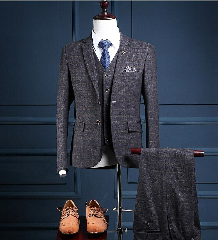 タキシード メンズスーツ ビジネス リクルートスーツ 洗える 3ピーススーツ キャリア スリムスーツ メンズ 細身 紳士用 フォマール 結婚式 二次会 通勤 就職活動 大きいサイズ チェック柄 二つボタン おしゃれスーツ