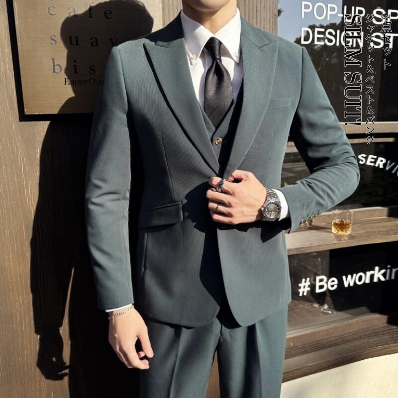 スーツ メンズ パンツスーツ 男性 大人 スリムスーツ スリーピース スーツ メンズスーツ 卒業式 入学式 おしゃれスーツ タキシード 紳士服 結婚式 フォーマル ビジネススーツ 通勤 オフィス 就活 大きいサイズ カジュアル パーティー 成人式 オールシーズン春夏秋冬 白 黒 緑