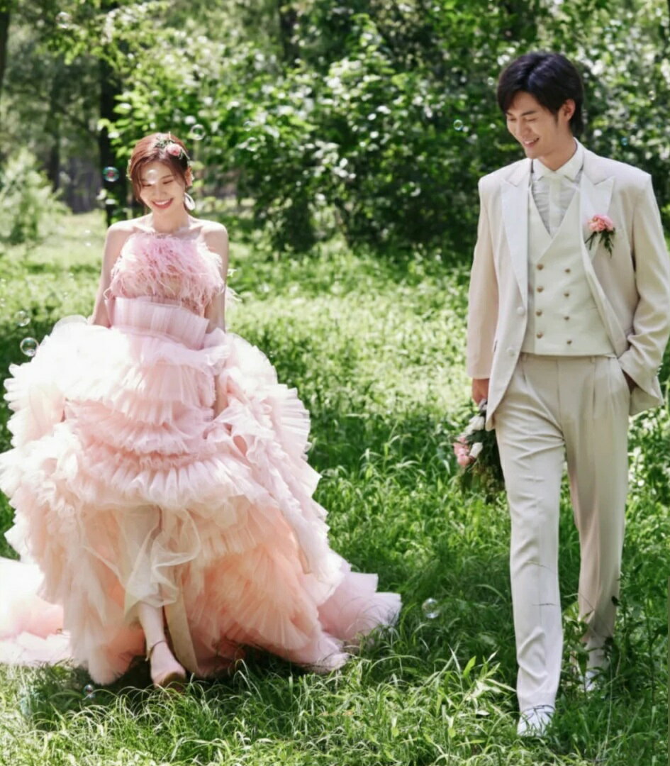 ウェディングドレス プリンセスライン お姫様ドレス 結婚式 パーティードレス 上品 カラードレス 成人式 ロングドレス 演奏会 ドレス 発表会 ピアノ発表会 二次会 フォーマル おしゃれ 誕生日 コンサート 礼服 前撮り 花嫁ドレス フォトウェディング撮影 編み上げ ピンク