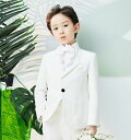 タキシード 白 子供スーツ キッズスーツ セットアップ お洒落 ピアノ発表会 結婚式 男の子 こども服 七五三 お宮参り【ジャケット&パンツ&蝶ネクタイ】3点セット 礼服 フォーマル 卒業式 入学式 カジュアル ジュニア服 100 110 120 130 140 150 160cm 学校 説明会