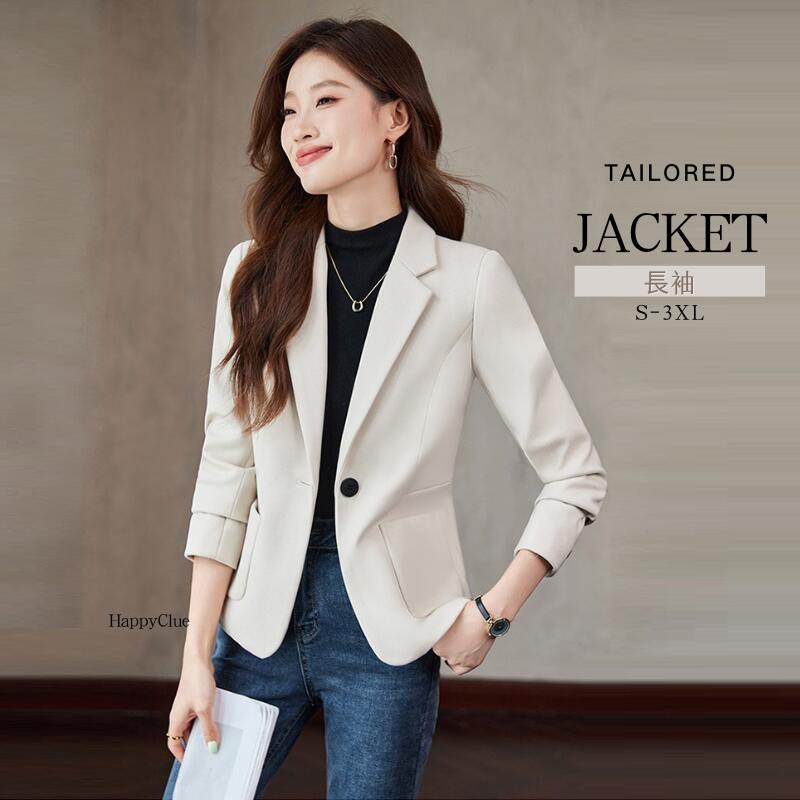 ジャケット おしゃれ 春 秋 レディース 洗える テーラード スーツジャケット アウター テーラードジャケット フォーマル 事務服 通勤 OLオフィス 大きいサイズ オトナ女子 カジュアル スーツ 入学式 卒業式 ジャケット 秋 長袖 30代40代50代 ママ 母 無地 黒 白ジャケット
