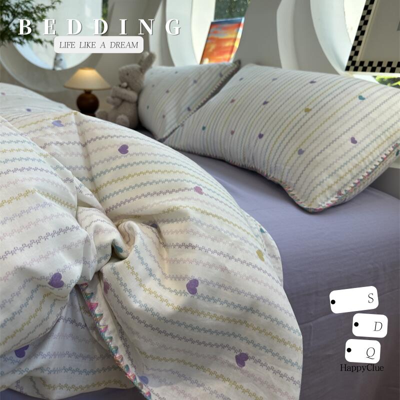 布団カバー シングル 掛け布団カバー 柔らか 綿100% 四季通用 インテリア かわいい 田園風寝室コーディ..