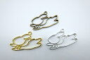 2個セット レジン枠 うさぎ セッティング カメオ台 約2.3cm×4.1cm 厚み2mm 金/銀/金古美/ゴールド/シルバー/アンティーク ハッピークラフト/...