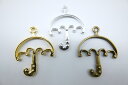 2個セット レジン枠 傘 セッティング カメオ台 約3.8cm×2.9cm 厚み2mm 金/銀/金古美/ゴールド/シルバー/アンティーク ハッピークラフト/HA...