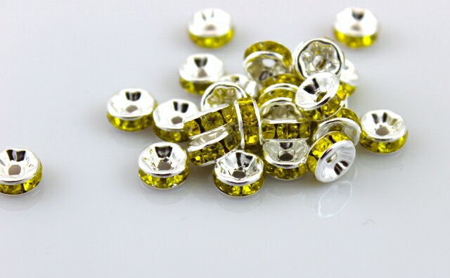 100個 平型 ロンデル 4mm 5mm 6mm 7mm 8mm 10mm シトリン/黄色系 選べる6サイズ 全サイズ同一価格！！ スペーサー ハッピークラフト/HAPPYCRAFT {メール便可}