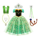【送料無料】ハロウィン 仮装 ワンピースドレス お姫様 グリーン子供服 子供 プリンセス プリンセス 風 雪 子ども 衣装 コスプレ 100 110 120 1...