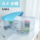 【送料無料】亀 水槽 カメ 飼育ケース アクアリウム 両生類 カメの楽園 飼育ケース ボックス 日向ぼっこ台 観察 排水孔 爬虫類 カメ生息地 大空間 階段 登りやすい 亀さんのお家 日向ぼっこ台 エサ皿 脱出防止 S M L