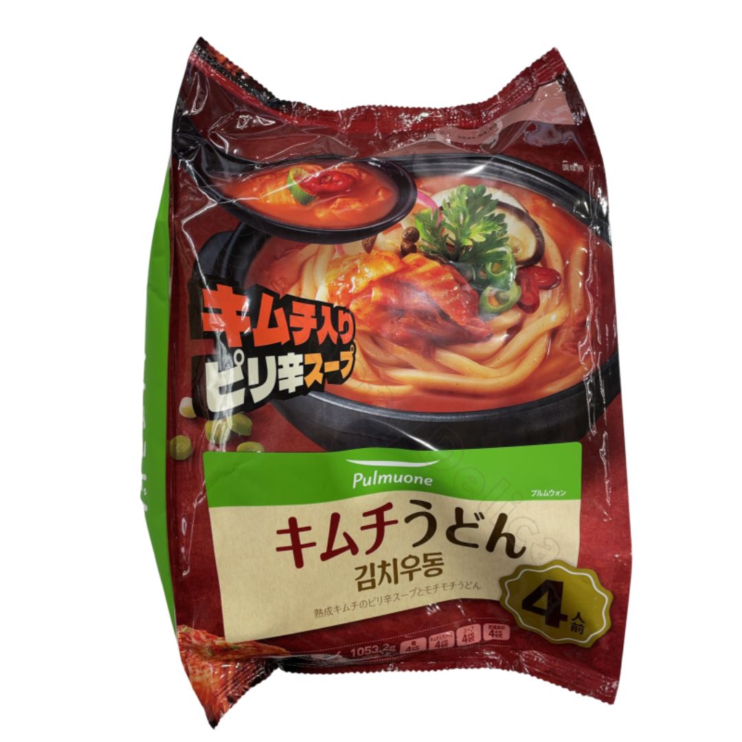 商品名キムチうどん原材料名【めん】 小麦粉、食塩、植物油脂、乳化油脂／加工デンプン、グルテン、pH調整剤、増粘多糖類、（一部に小麦・大豆を含む） 【キムチソース】 キムチ、唐辛子粉、牛骨濃縮液、青唐辛子エキス、植物油脂、ニンニク、たん白加水分解物、食酢、豆もやし抽出エキス、酵母エキス／酸味料、増粘剤（加工デンプン、キサンタンガム）、調味料（核酸等）、とうがらし色素、乳酸Ca、香辛料抽出物、（一部に小麦・えび・牛肉・大豆を含む） 【スープ】アミノ酸液、砂糖、醤油、水あめ、食塩、かつお調味液、カタクチイワシ抽出物、うどんベース、かつおぶしエキス、昆布エキス、食酢、混合野菜エキス、あさりエキス、カタクチイワシ塩辛、たら骨抽出物、たん白加水分解物／調味料（核酸等）、カラメル色素、増粘剤（キサンタンガム）、（一部に小麦・大豆を含む） 【乾燥具材】油揚げ、砂糖、乾燥わかめ、乾燥ねぎ／炭酸（K、Na）、着色料（カロチノイド、ウコン）、調味料（核酸）、膨張剤、（一部に小麦・乳成分・卵・えびを含む）内容量1253.2g配送方法クール宅急便（冷蔵）保存方法要冷蔵（10℃以下）賞味期限（ご購入時期により変動致します）原産国名韓国商品説明韓国製のキムチうどんです！ 調理はめん、スープ、 乾燥具材を入れて煮込むだけなので簡単です。 ご家庭でいかがでしょうか。 キムチの辛さで気分爽快！ 辛いものがお好きな方にぜひ！