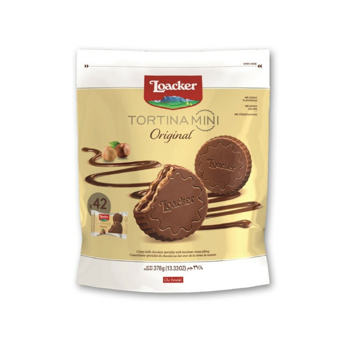 KITANO ロアカー トルティーナミニ オリジナル 378g 個包装 42個入 イタリア産 タルト型 ミルクチョコレート 菓子 ヘーゼルナッツクリーム ウエハース サンド ティータイム コーヒーブレイク おやつ パーティー おもてなし 手土産 シェア まとめ買い 【Costco コストコ】のサムネイル
