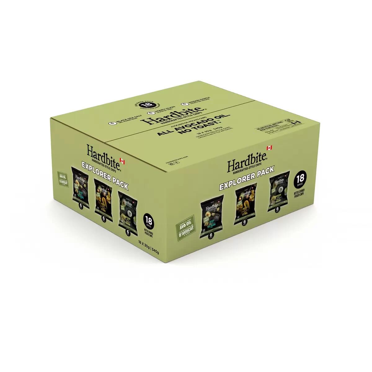 ハードバイト アボカドオイル ポテトチップス 3種バラエティーボックス 18袋入 カナダ産 遺伝子組み換え不使用 ハードな食感 ワサビドレッシング おやつ おつ...