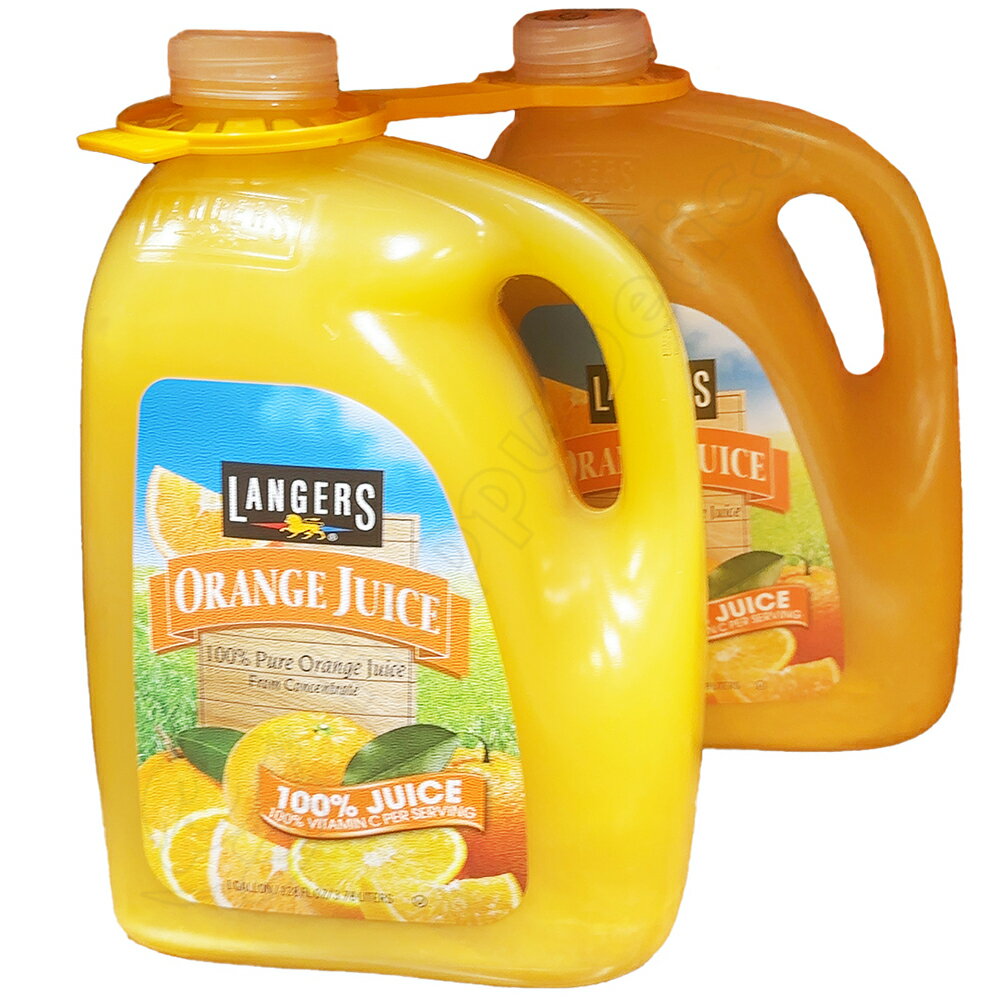 100％オレンジジュース Langers 3.78L×2 濃縮還元 無添加 フルーツジュース 飲料 大容量 特大 オレンジ フレッシュ 果物 朝食 おやつ 子供 ヘルシー 美容 健康 常備 みかん 3780ml 2本 セット ゼリー デザート スウィーツ クッキング 調理 料理 朝 新鮮