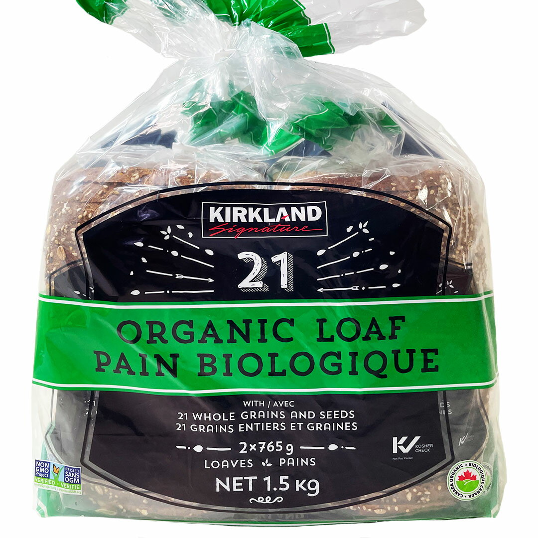 カークランド 有機食パン 21穀　オーガニック　パン 765g×2 ORGANIC LOAF PAIN BIOLOGIQUE　健康　ヘルシー　ダイエット　おやつ クール便