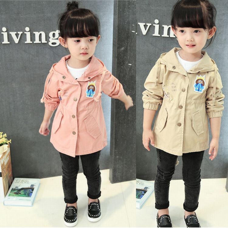 【在庫一掃】子供コート 女の子 トレンチコート フート付きアウター 子供服 春秋コート 子供 スプリングコート