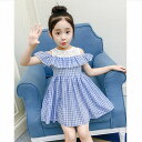 子供服 女の子 夏服 子供 ワンピース 半袖 女の子 ワンピース 子供服 肩見せ ワンピース 夏 リゾート ワンピース チェック