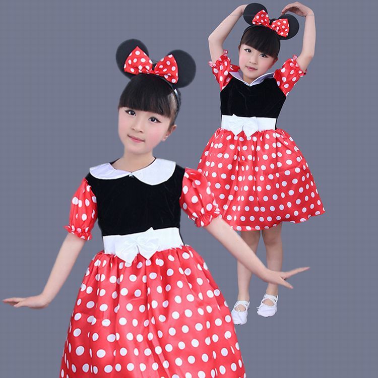 楽天子供服 happy dream【10％OFF】大きいサイズ キッズ ハロウィン衣装 子供ワンピース 女の子 子供服 仮装 クリスマス キッズ 衣装 演出服 女の子 衣装 子供ドレス コスプレ 衣装 子供 ドット柄子 子供ドレス 【カチューシャ2点セット】