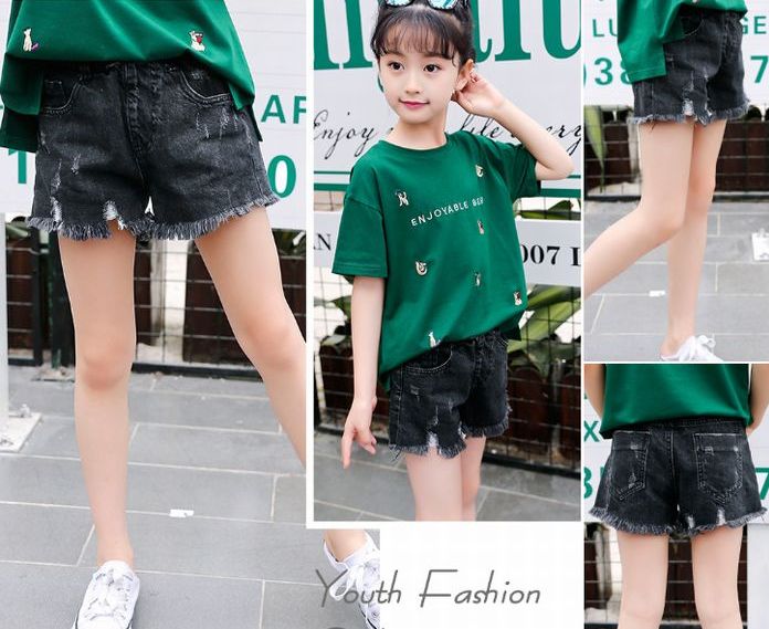 子供服 女の子 デニム ショートパンツ 子供 デニム 女の子 キッズ ショートパンツ カットオフデニム フリンジデニム