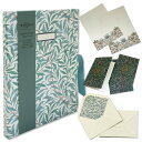 ライティングセット「ウィリアム・モリス」 レター メッセージカード 封筒 便箋 花柄 文房具ノート 画用紙 ステーショナリー クラフト グリーン ハードカバー ...