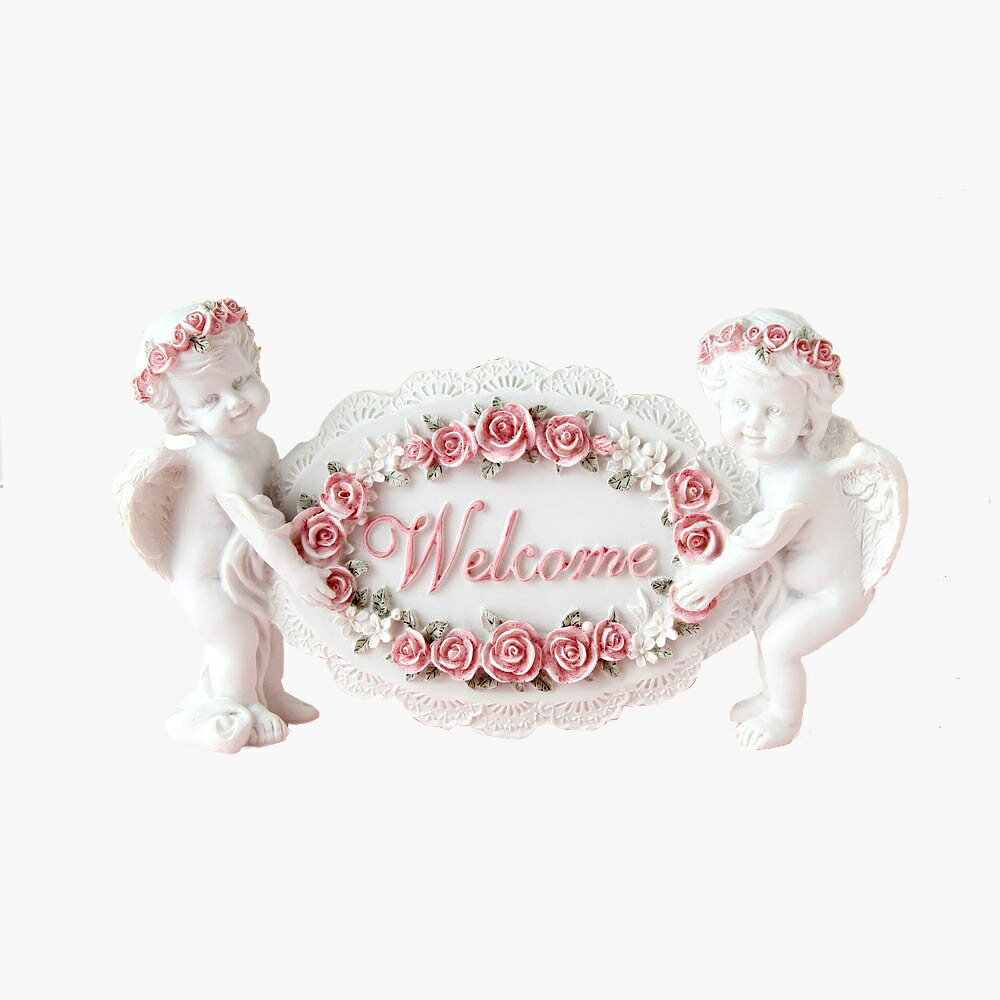 樂天商城 - ウエルカムエンジェル ギフト 贈り物に最適 天使 エンゼル エンジェル 置物 インテリア 雑貨 花束 かわいい 優美 綺麗 ホワイト 白 薔薇 ピンク ローズ 花