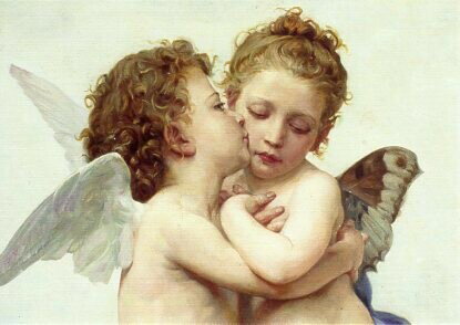 �ե������ȥ���Angel �ݥ��ȥ����ɡ� ���� ��Bouguereau, William �ϥ��� 10.5cm��15cm 105��150 ŷ�� ���󥸥��� ����...