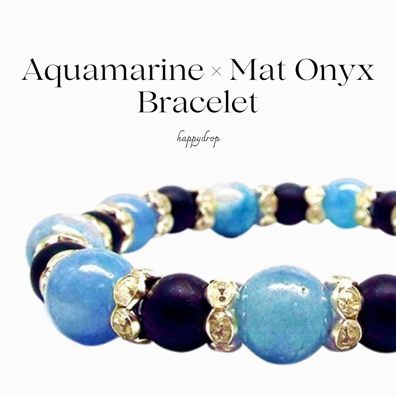 樂天商城 - マットオニキスアクアマリンブレスレット マットオニキス デザインブレスレット アクアマリン お守り パワーストーン 水晶 大粒 神秘 恋愛運 開運 お守り 風水