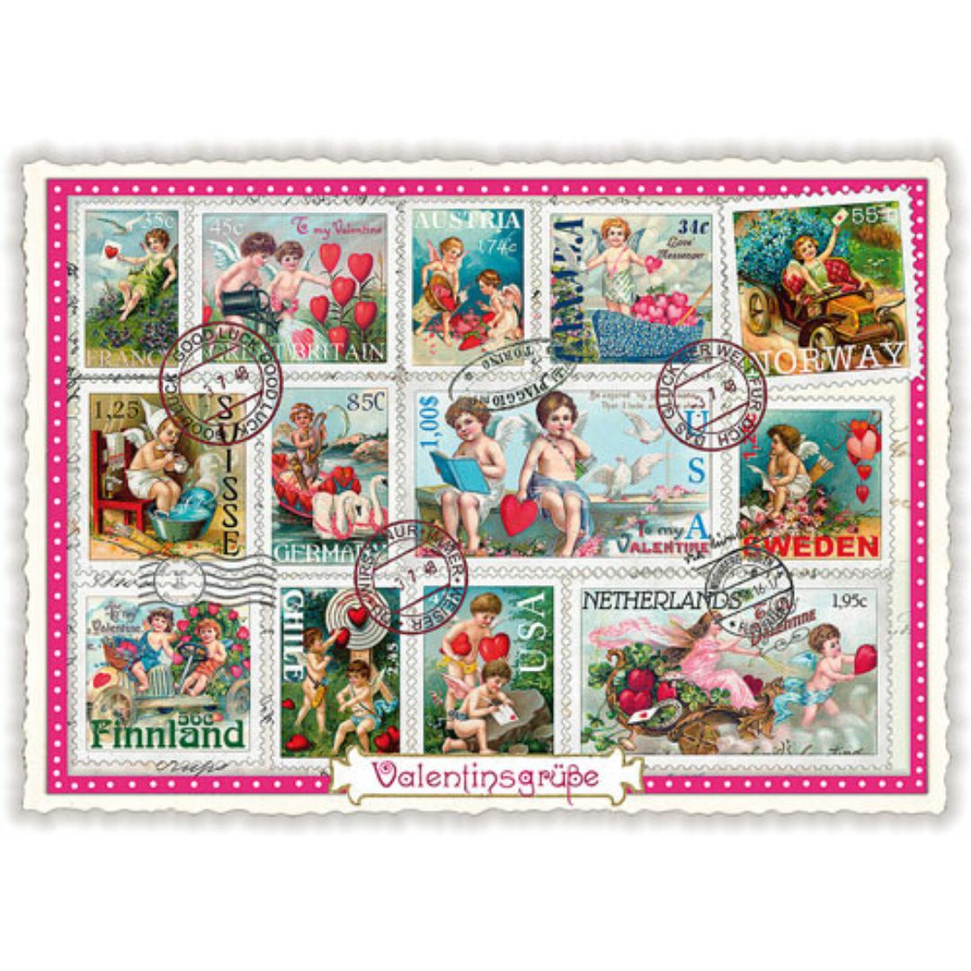 天使の切手ポストカード ドイツ製 PP袋入り ハガキ 105×150mm 天使 エンジェル エンゼル 贈り物 ギフト..