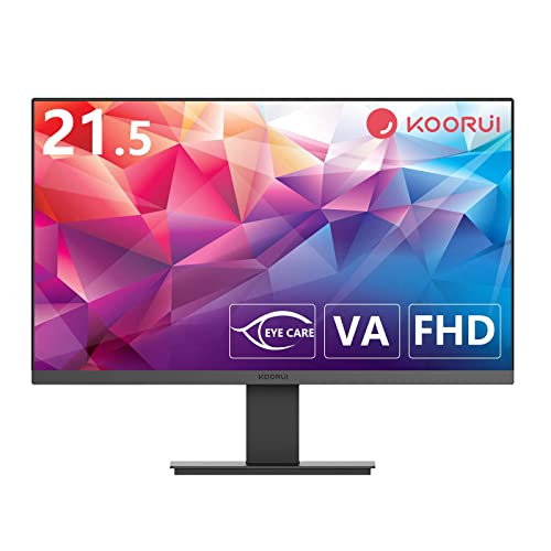 KOORUI 21.5インチ モニター pcモニター フルhd 液晶ディスプレイ モニター 75Hz VAパネル非光沢 超薄型スリムベゼル/アイケア・ブル