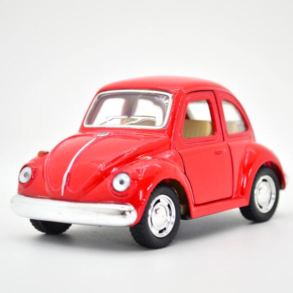 フォルクスワーゲン ファニー 1967 クラシック ビートル レッド KINSFUN プルバックカー ミニカー