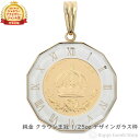 【在庫限り】純金 クラウン 王冠 1/25oz 金貨 ペンダントトップ コイン アトラス 時計文字 ホワイト デザイン枠 メンズ レディース アクセサリー ネックレス ヘッド チャーム ゴールド
