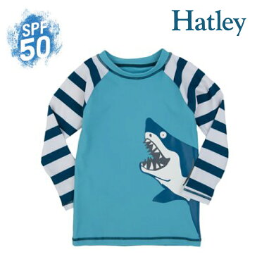 Hatley ハットレイ ラッシュガード Tシャツ キッズ 男の子 長袖 水着 サメ SPF50＋ 日焼け防止 UVカット ジュニア 85 90 フードなし