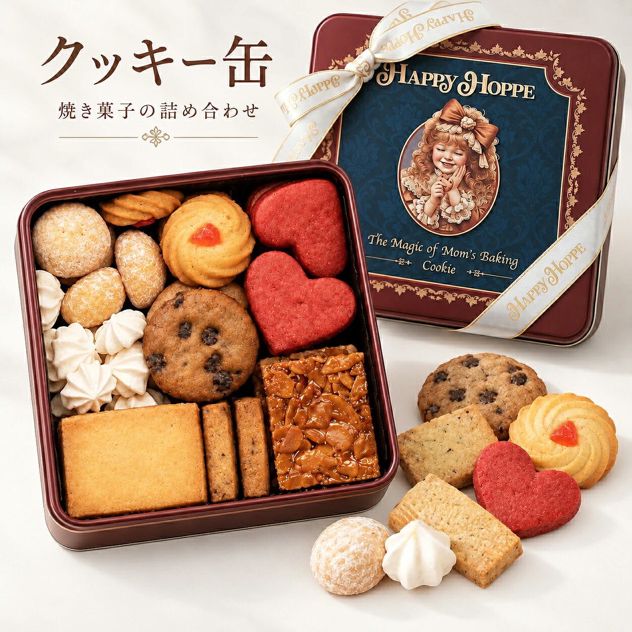 ＼9/30限定！ポイント10倍／ クッキー缶 ギフト 詰め合わせ 焼き菓子 クッキー お菓子 スイーツ 洋菓子 サブレ フロランタン チョコ 個包装 ギフトボックス リボン付き 8種 おすすめ おしゃれ かわいい 可愛い ご褒美 手土産 プチギフト お返し プレゼント 贈り物 熨斗