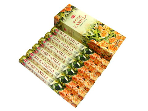 お香 ローズバニラ香 スティック HEM ROSE VANILLA インセンス インド香 アジアン雑貨 6箱セット ポスト投函配送選択で送料無料 他商品同梱不可...