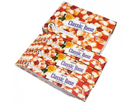 お香 クラシックローズ香 スティック LIBERTY'S CLASSIC ROSE インセンス インド香 アジアン雑貨 12箱セット ポスト投函配送選択で送料無...