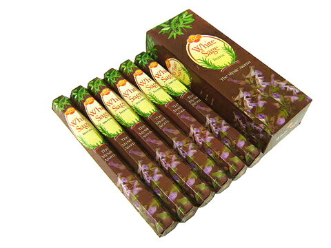 お香 ホワイトセージ香 スティック SAC WHITE SAGE インセンス インド香 アジアン雑貨 6箱セット ポスト投函配送選択で送料無料 他商品同梱不可で...