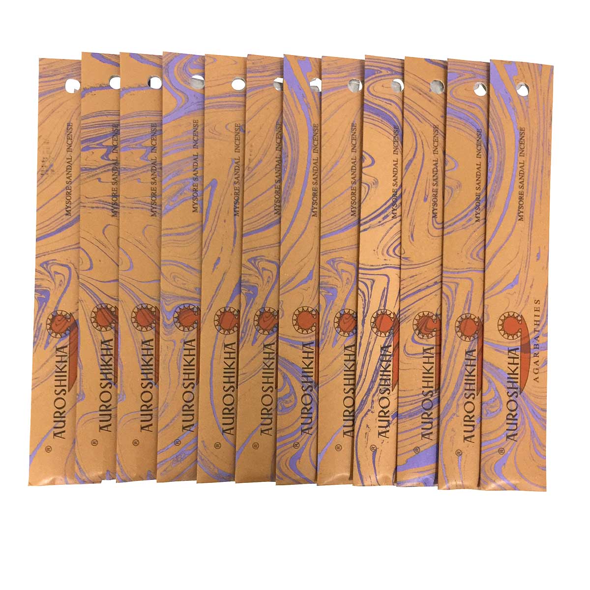 お香のギフト AUROSHIKHA オウロシカ(MYSORESANDALマイソールサンダル12個セット) マーブルパッケージスティック /インセンス/インド香