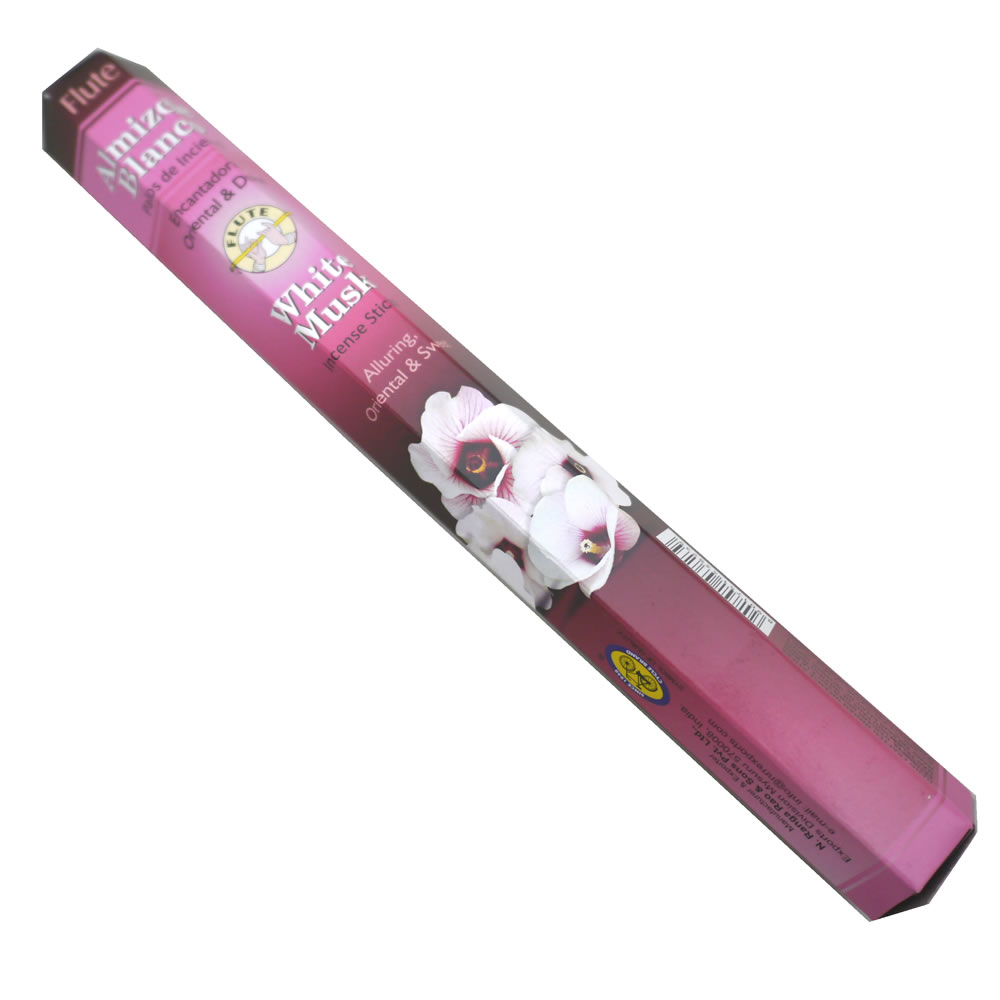 お香 ホワイトムスク香 スティック /FLUTE WHITE MUSK/インセンス/インド香/アジアン雑貨（ポスト投函配送選択可能です/6箱毎に送料1通分が掛かります）のサムネイル