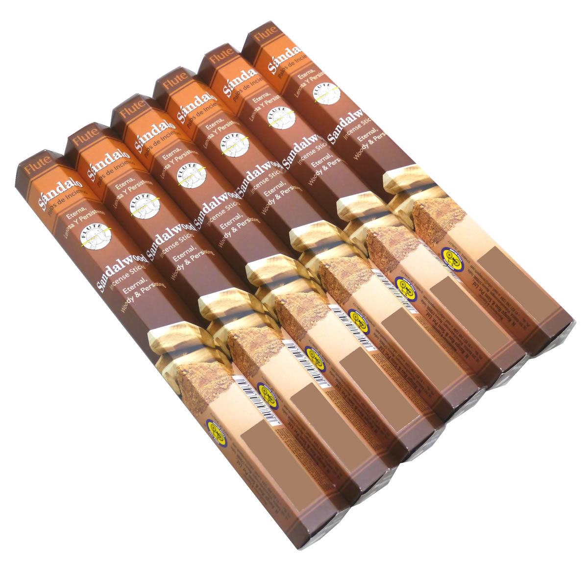 お香 サンダルウッド香 スティック FLUTE SANDALWOOD インセンス インド香 アジアン雑貨 6箱セット ポスト投函配送選択で送料無料 他商品同梱不可です