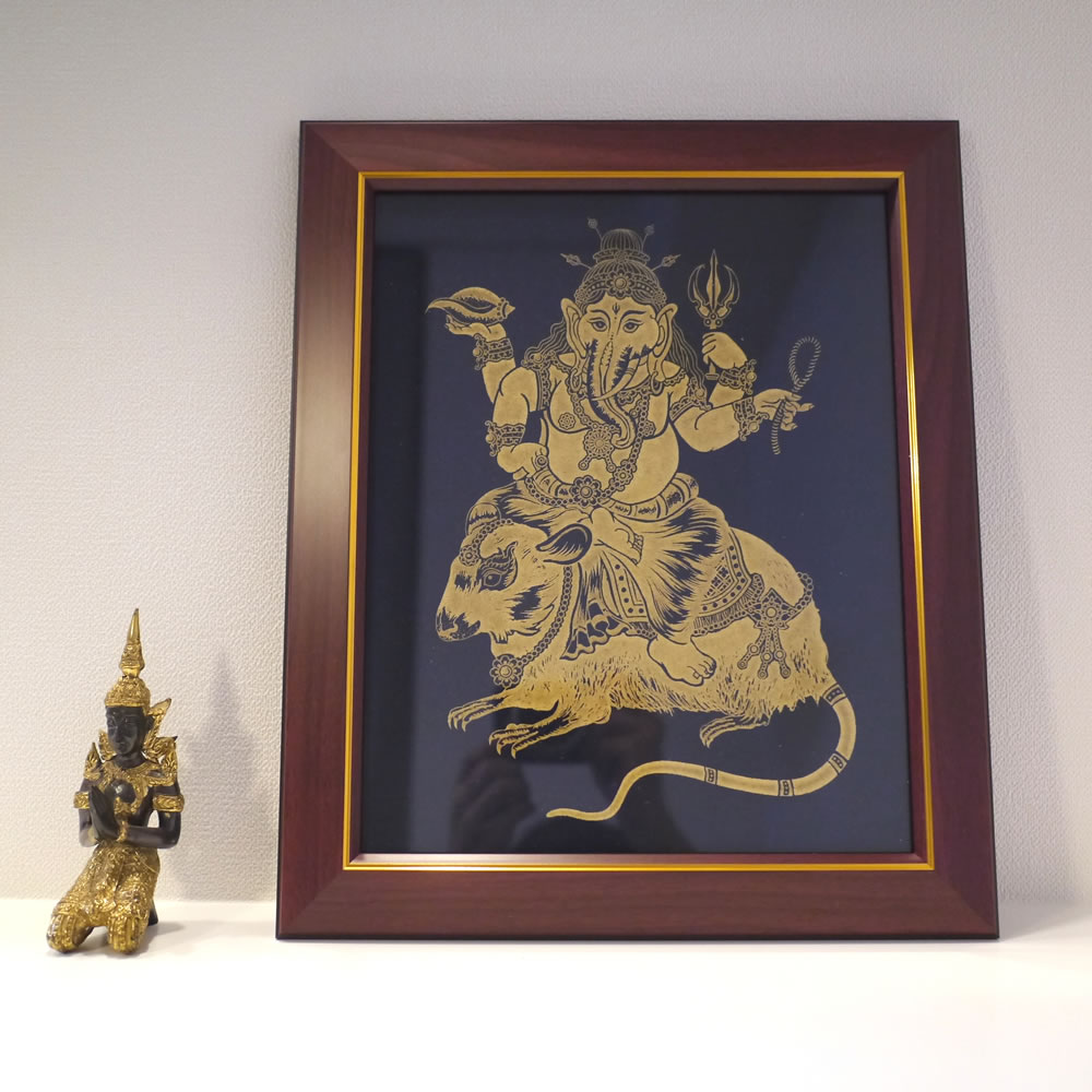 コンビニ受取対応商品 布製のキャンバスに描かれたタイ宗教系アート ガネーシャとねずみ ガラス額縁入りです エスニック アジアン雑貨 限定価格セール Www Caribebay It コンビニ受取対応商品 布製のキャンバスに描かれたタイ宗教系アート ガネーシャとねずみ ガラス額縁入りです エスニック アジアン雑貨 限定価格セール Www Caribebay It