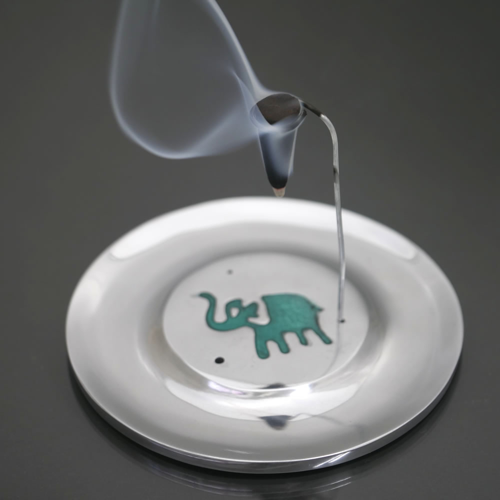 最後まで燃焼させるコーン香逆さ吊り用ホルダー付属!アルミ製/ラウンドタイプお香たて(ポスト投函配送選択可能です)インセンスホルダー