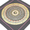 タンカ職人肉筆 手書きのチベタン タンカ サイズ約27.5cm×約27.5cm 観音菩薩の真言曼陀羅1点物 密教 アジアン雑貨