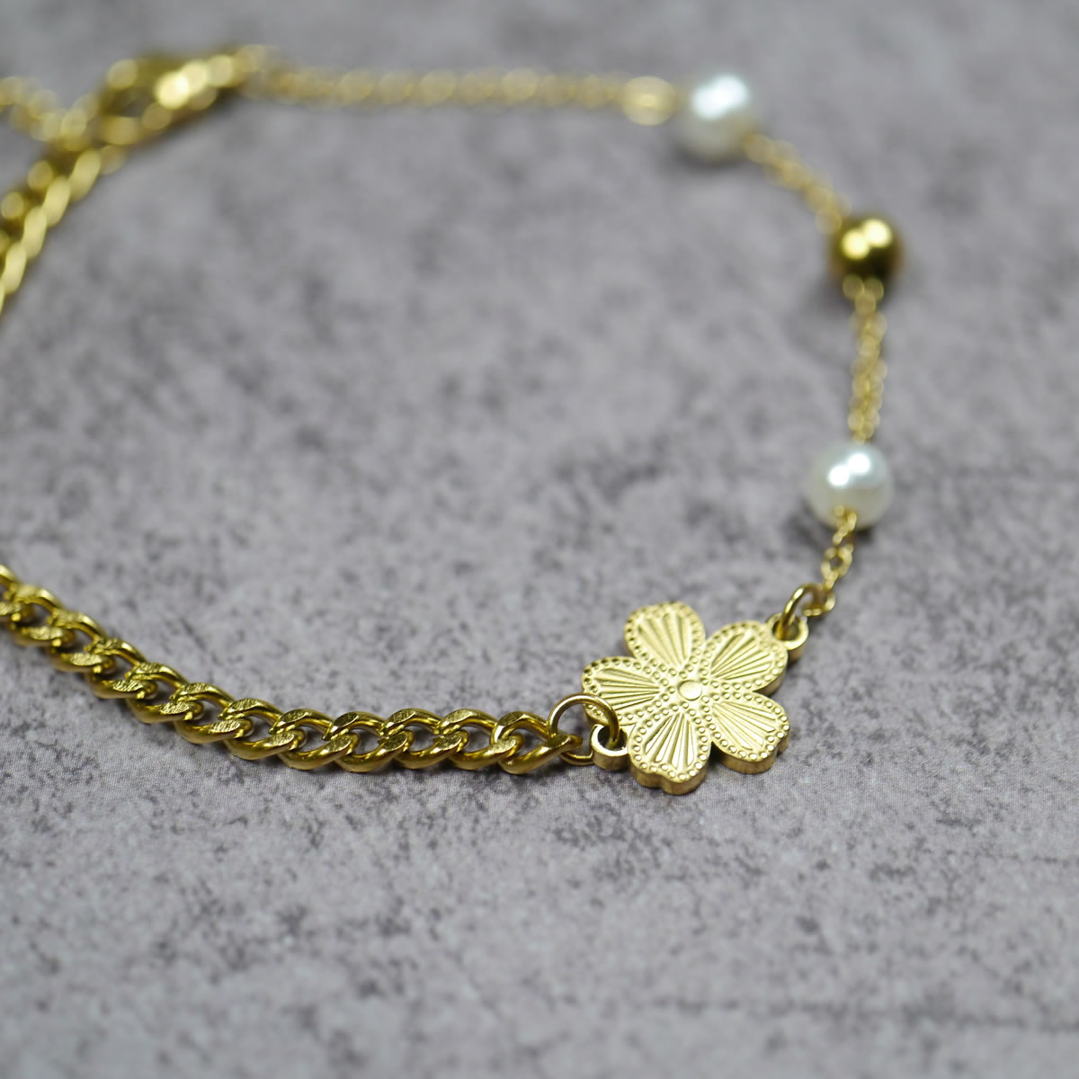 ステンレス製 ブレスレット サージカルステンレス SUS304 金属アレルギー レディース シンプル ゴールド チェーン 大人 アンクレットhappyhour accessory 50020003